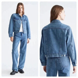 CALVIN KLEIN JEANS | Color Blue Denim Trucker Jacket Size L